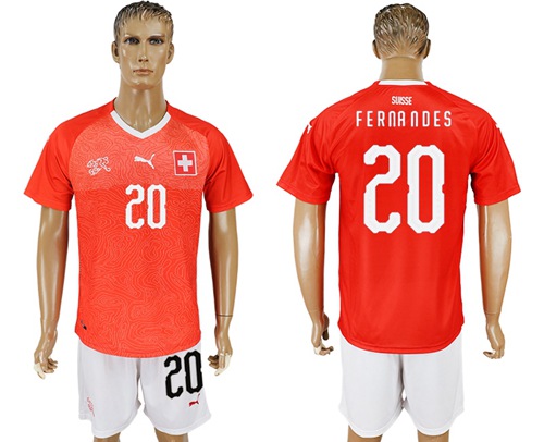 Switzerland #20 Fernandes Red Home Soccer Country Jersey - Click Image to Close